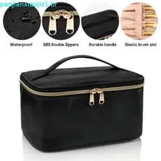 Bolsa de Maquiagem de Viagem, Bolsa de Cosméticos Portátil com Organizador de Pincéis de Maquiagem, Estojo de Maquiagem
