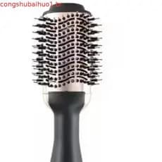 Escova de ar quente, modelador de cachos para uso em cabelos molhados e secos, escova secadora de cabelo com íons negati