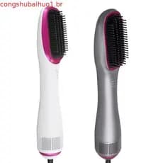Escova de ar quente 3 em 1 para uso internacional, secador de cabelo, escova alisadora, modelador de cachos rápido, esco
