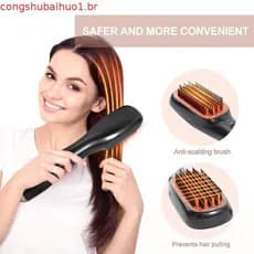 Escova de ar quente 3 em 1 para uso internacional, secador de cabelo, escova alisadora, modelador de cachos rápido, esco