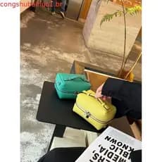 Bolsa De Maquiagem De Couro Verde – Estojo Cosmético De Viagem Compacto E Elegante