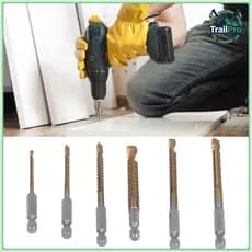 TrailPro Broca 3mm 4mm 5mm 6mm 6,5mm 8mm Conjunto de 6 Ti Coating HSS Eixo sextavado de 1/4 de polegada