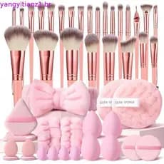 HGHDBT Conjunto De Pincéis De Maquiagem Rosa 70 Unidades Kit Profissional Ferramentas Multifuncional Com Estojo Acessóri