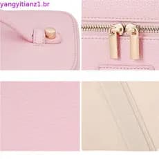 Bolsa de Maquiagem de Couro Grande Impermeável para Viagem com Organizador, Estojo de Cosméticos Premium
