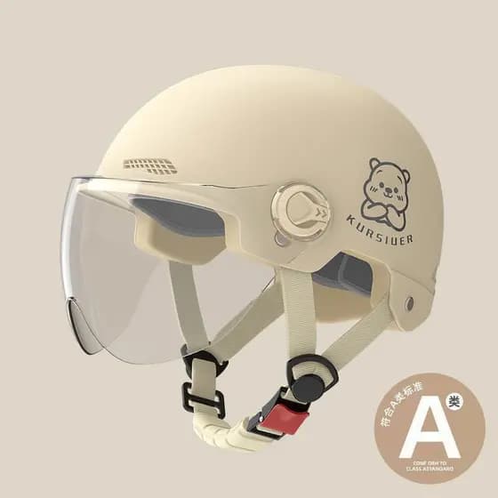 Capacete de carro com bateria elétrica, feminino, masculino, verão, Universal, quatro estações, protetor solar, meio Hel