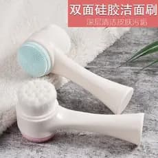 Escova de lavagem facial cerdas macias Manual grande massagem dupla Face escova de limpeza profunda facial esfoliante pe