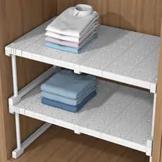 Armário divisória em camadas para guarda-roupa, compartimento para Rack, prateleira retrátil, armário para sapatos, arma
