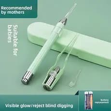Conjunto de colher luminosa para colheita de orelhas, ferramenta útil com ferramenta Visual leve, pinça dedicada para be