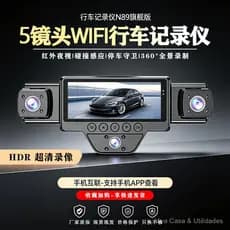⭐ Bestseller internacional: Câmera automotiva 4K ultra nítida com visão noturna infravermelha de 5 canais e conexão WiFi