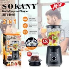 ⭐ Espremedor SOKANY03045 para Uso Doméstico e de Cozinha, 2 em 1: Moedor de Grãos, Extrator de Suco, Triturador de Gelo,