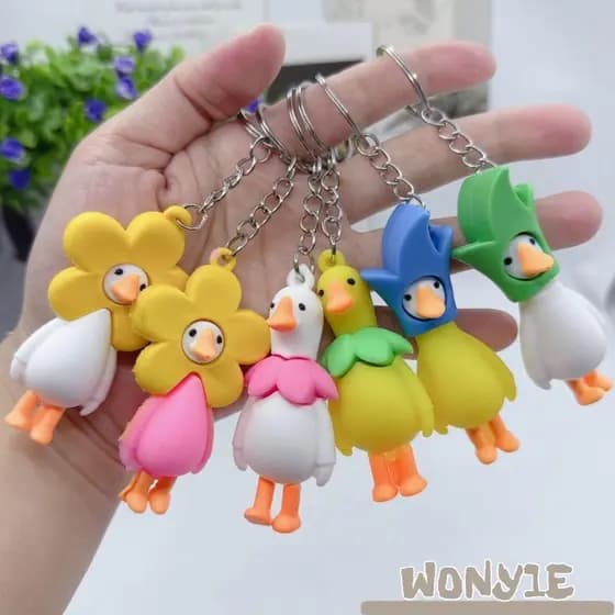 Chaveiro Animal WONY1E , De Liga De PVC Personalizado , Decoração De Bolsa De Pato Engraçado De Desenho Animado