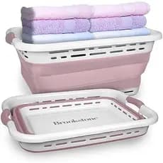 Cesto De Roupa Dobrável BROOKSTONE 11 Galões XL 24 " & amp ; Roupas , Alças Antiderrapantes Confortáveis , Moderno Com D