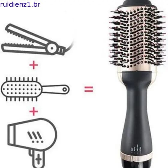 Escova de ar quente, modelador de cachos para uso em cabelos molhados e secos, escova secadora de cabelo com íons negati