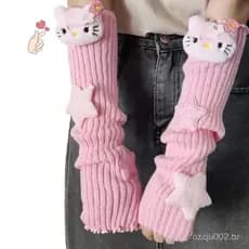 [PEBR] Aquecedores de Braço Sanrio Kawaii Hello Kitty Anime Manga Quentes Y2K Menina Quente Bonitas Mangas de Braço Tr