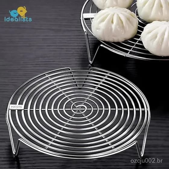 Idealistas 1 Peça Suporte Multifuncional de Aço Inoxidável para Cozinhar a Vapor, Prato para Bolinhos, Ovos, Suporte par