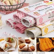 50 Peças Embalagem/Papel De Alimentos/Cera Para Bolo/Sanduíque/Nougat/Snack