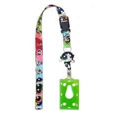 Kit Cordão para Pescoço As Meninas Super Poderosas com Fecho Engate Rápido para Chave Crachá Chaveiro + Porta Crachá Ret