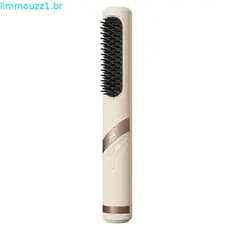 Escova Alisadora de Cabelo Sem Fio GoBrushPro, 3 Configurações de Calor, Escova de Cabelo Aquecida Portátil com Ar Frio