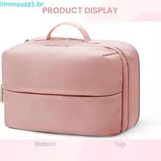 Bolsa de Cosméticos de Viagem para Mulheres, Estojo de Maquiagem Portátil, Organizador com Abertura Ampla para Cosmético
