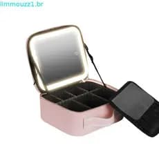 Bolsa Organizadora De Cosméticos HLLYHERRY , Grande Capacidade Com De Maquiagem Espelhada , Divisória Removível