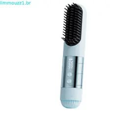 Escova Sem Fio Do Alisador De Cabelo De 3 Temperaturas Com Configurações , Display LCD , Pente Quente Elétrico Recarreg