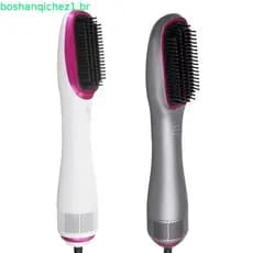 Escova de ar quente 3 em 1 para uso internacional, secador de cabelo, escova alisadora, modelador de cachos rápido, esco