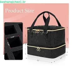 Bolsa Organizadora De Esmalte DAGMARC , Lâmpada De Unha PU 84 Grades , Grande Capacidade De 3 Camadas Com De Maquiagem A
