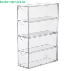 AJIODA Makeup Drawer Organizer Box with 3 Drawers, Acrylic Cosmetic Display Case Vanity Organizer Jewelry Storage Box St