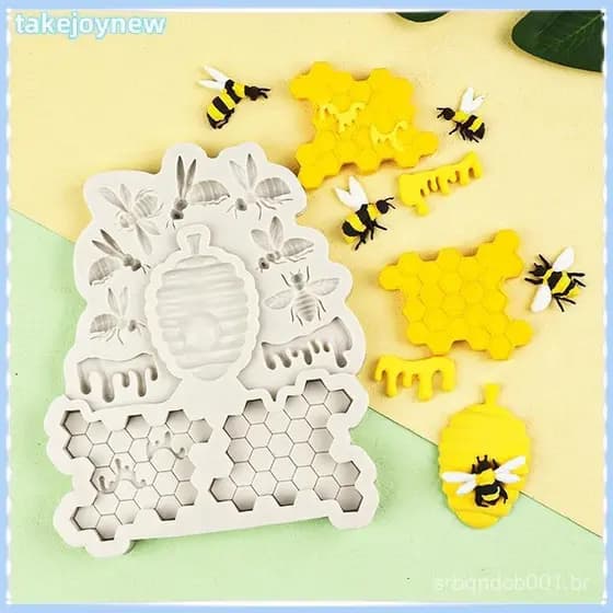 [takejoynewBR] Molde De Silicone Colmeia 3D Para Decoração De Bolo E Chocolate-Ferramenta De Aniversário De Chá De Bebê
