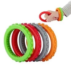 Bebê Mastigando Mordendo Brinquedos Para Autismo Tdah Mastigar Mordedor Anéis Pulseira Crianças Sensorial Dentição Silic