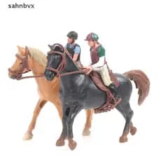 Simulação Mini Modelo de Corrida de Cavalos Brinquedo Educacional Boneca Móvel