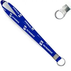 Cordão Personalizado Petrobras BR Azul 2cm Chaveiro AGT Largura 2cm (Ref: 0978)