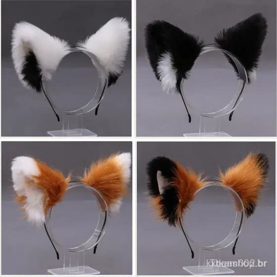 Lolita Cosplay Orelhas De Gato Bandana Anime Dança Festa Traje Lobo Raposa Orelha Hairband Meninas Acessórios K43K