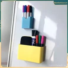 Suporte De Caneta Magnético Caixa De Armazenamento Organizador De Lápis Para Escritório Em Casa Quadro Branco Geladeira