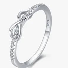 Anel Feminino Infinity Love em Prata Esterlina 925, Joia de Noivado Exquisita ARYY