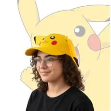 Boné de beisebol do Pikachu com orelhas, tamanho juvenil/adulto