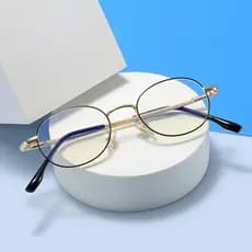 Novos Óculos Unissex com Armação Oval de Cor Sólida e Lentes com Decoração de Luz Azul MTS2
