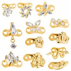 F136 Titanium Helix Labret Piercing Conch Skin Grafting Nail Dermal Anchor Superfície Do Corpo Jóias Zircon Perfuração E