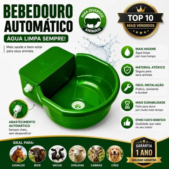 Bebedouro Automático Com Boia 7 litros para Cães Aves Bovinos