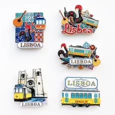 Ímã de Geladeira de Lisboa, Portugal, Adesivo de Resina Feito à Mão, Souvenir de Viagem 3D, Presente de Coleção, Decoraç