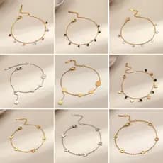 Pulseira de Coração em Aço Titânio HT Fashion, Acessório Popular e Moderno em Aço Inoxidável, Essencial para Meninas FGO