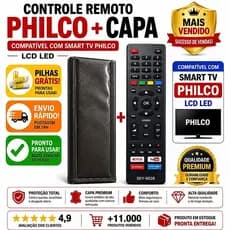 Controle Remoto Compatível Philco Smart TV LED LCD + Capa Premium Envio Rápido