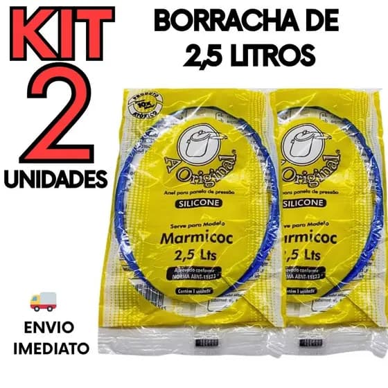 Kit 2 Borrachas Panela de Pressão 2,5 Litros Silicone Universal Reposição Vedação Perfeita.