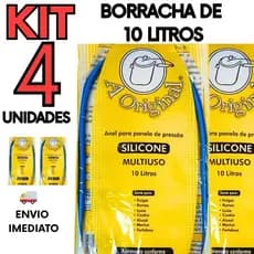 KIT 4 Borracha Panela de Pressão 10 Litros Silicone Universal – Reposição Vedação Envio Imediato