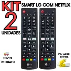 KIT 2 Controle Remoto Compatível com TV SMART LG COM NETFLIX Ideal Para Substitui Controles Original