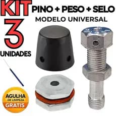 Kit Reparo Panela Pressão Universal Peso Pino Válvula Segurança Alumínio Rochedão  3 Peças