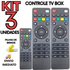 Kit 3 Controle Remoto Compatível com TV BOX, Ideal Para Substituir Controles Originais + Brinde
