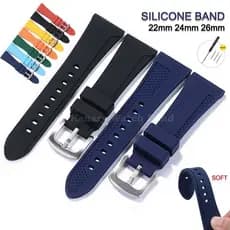 Pulseira de Relógio Universal de Silicone Macio 22mm 24mm 26mm Colorida Esportiva de Borracha à Prova d'Água para Substi