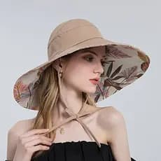 Chapéu de Sol Feminino com Proteção UV, Dobrável, Novo Chapéu Panamá de Aba Larga para Praia e Atividades ao Ar Livre no