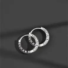 Brincos retrô com o mantra de seis caracteres, brincos simples e elegantes para homens e mulheres.